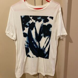 Express White and Blue Graphic T-Shirt